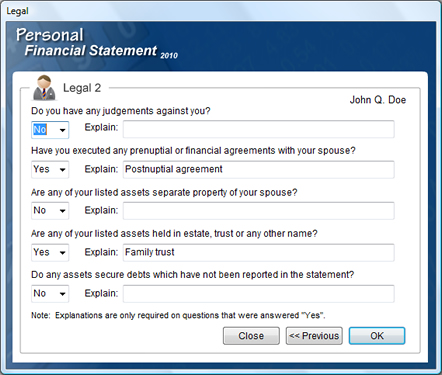 Personal Financial Statement Software